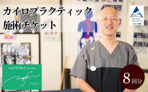 カイロプラクティック施術 (60分) 8回券 利用券 チケット 整体 マッサージ 小松市 【Health＆Beauty Studio nagiSa～なぎさ】