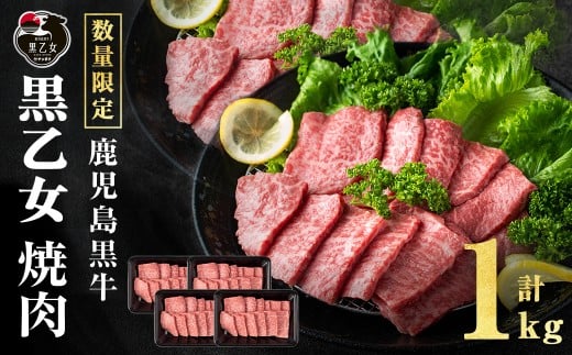 鹿児島黒牛 黒乙女 モモ焼肉 (計1kg・250g×4P) 牛肉 焼肉 国産 肉 黒毛和牛 モモ肉 黒乙女 b1-026