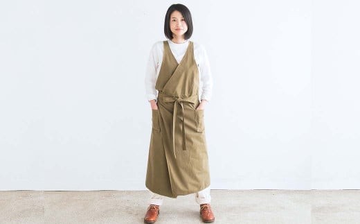 カシュクールエプロン_オリーブ S