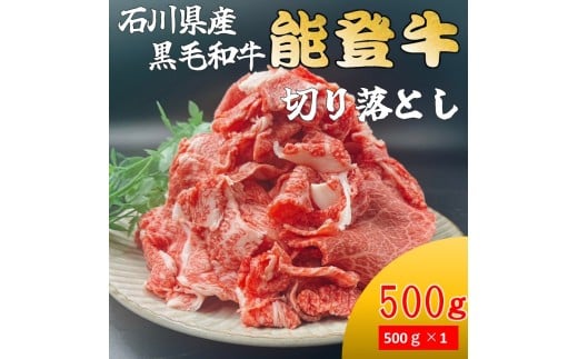 石川県産 能登牛 切り落とし 500g × 1パック  | 冷凍便 肉 牛肉 奥能登 能登半島 500グラム 国産 切落し ブランド牛 和牛 黒毛和種 黒毛和牛 送料無料