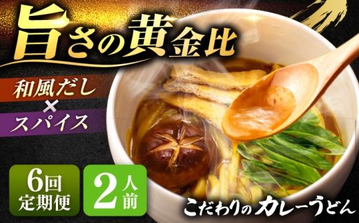【6回定期便】 カレーうどん 2人前×6ヵ月 うどん カレー 手土産 愛西市 / アロマ・フーヅ 【配達不可：離島】 [AEAP044] 2276660 - 愛知県愛西市