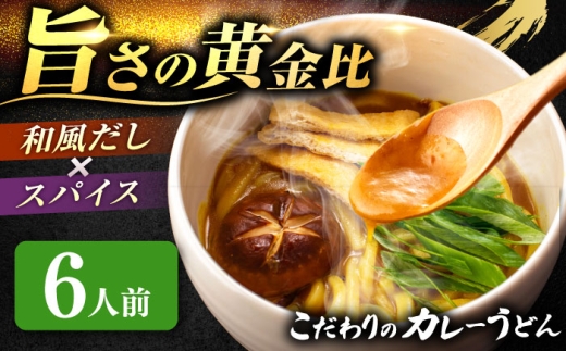 カレーうどん 6人前 お取り寄せ うどん 老舗 七五八庵 うどん お手軽 和風だし 愛西市 / アロマ・フーヅ 【配達不可：離島】 [AEAP046] 2276662 - 愛知県愛西市