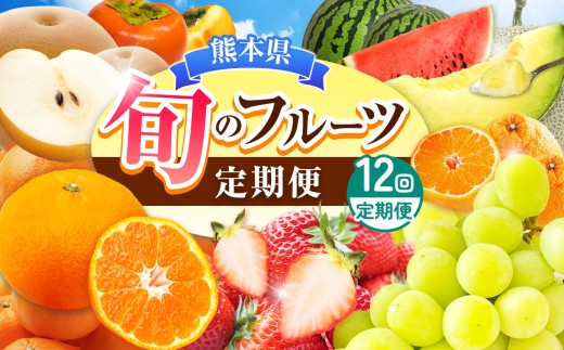 【定期便12回】旬のフルーツ 定期便 年12回 | みかん いちご 河内晩柑 すいか メロン シャインマスカット 梨 柿 温州みかん フルーツ 果物 定期便 熊本県 玉名市