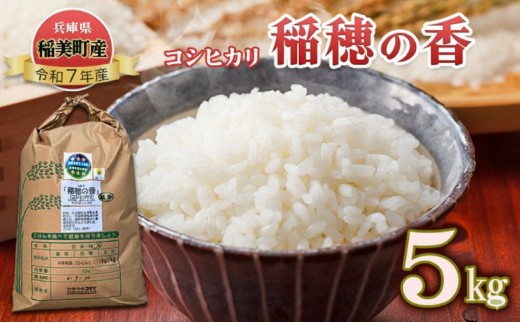 【令和7年産 新米】米 コシヒカリ 稲穂の香 5kg 精米 白米 お米 こめ コメ 最高級米 ご飯 ごはん こしひかり 兵庫県産 兵庫 兵庫県 稲美町 1533573 - 兵庫県稲美町