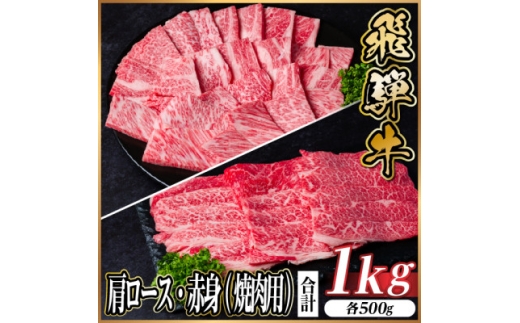 レビューキャンペーン実施中!飛騨牛　厳選肩ロース・赤身(焼肉・BBQ用)1kg　A4～A5　小分け【1667361】
