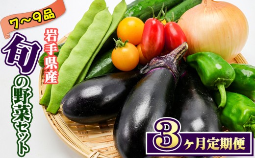 岩手県産 野菜セット 7品 ～ 9品 3ヶ月 定期便 ／ 野菜 やさい 詰め合わせ 詰合せ 詰合わせ 旬 新鮮 国産 季節 季節野菜 おまかせ 春野菜 夏野菜 秋野菜 山菜 葉野菜 葉物 根菜 果菜 冷蔵 冷蔵発送 家庭用 自宅用 仕送り 人気 おすすめ 岩手県 滝沢 滝沢市 2308446 - 岩手県滝沢市