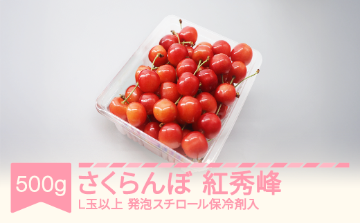 【先行予約】さくらんぼ 紅秀峰 2026年産 令和8年産 500g L玉以上 発泡スチロール保冷剤入  mo-bshax500 2297260 - 山形県村山市