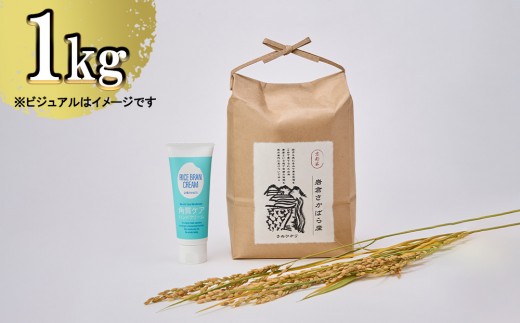 【京都岩倉坂原米作りプロジェクト】京都岩倉さかばら産 きぬひかり(1kg)＆角質ケアハンドクリーム(60g×1個)［ 京都 グルメ おいしい 人気 おすすめ 米 コメ コスメ ギフト プレゼント 贈答 お取り寄せ 通販 送料無料 ふるさと納税 ］ 2296203 - 京都府京都市