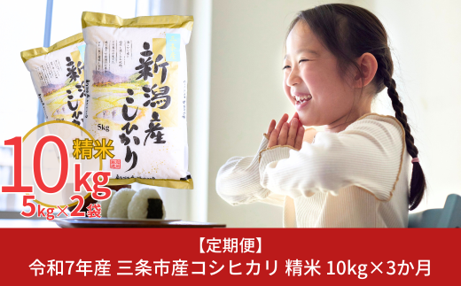 新米 先行予約 [定期便10kg×3か月] 令和7年産 新潟県三条市産コシヒカリ 計30kg 新米 こしひかり 3か月連続でお届け [株式会社白熊]【038S005】 868250 - 新潟県三条市
