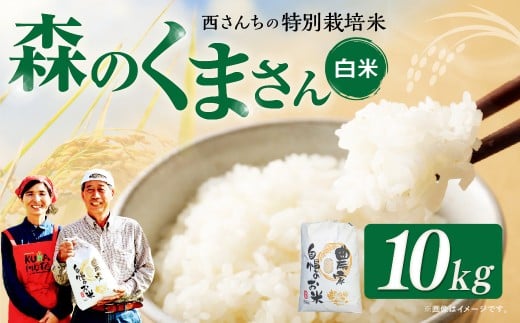 西さんちの特別栽培米 森のくまさん 白米 10kg