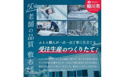 防ダニ抗菌敷布団 セミダブルロング 120cm×210cm