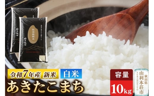 令和7年産 【白米】極上秋田銘柄米 あきたこまち 10kg（5kg×2袋） 【2025年10月下旬出荷予定】 2299020 - 秋田県由利本荘市