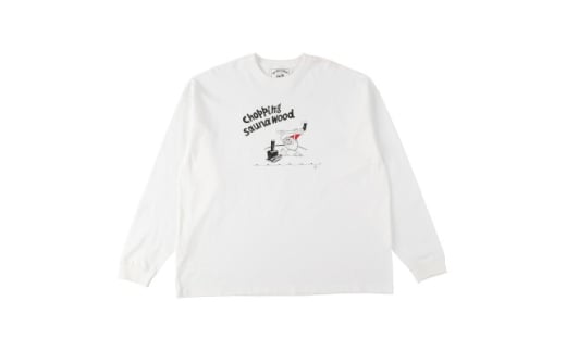 ＜Sea Sauna Shackオリジナル＞薪割りロングTシャツ ホワイト XLサイズ【1668859】