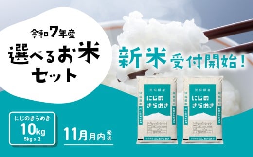 【11月月内発送】にじのきらめき 10kg 令和7年産 茨城県産 白米 精米 茨城県 お米 米 [SF377yai]