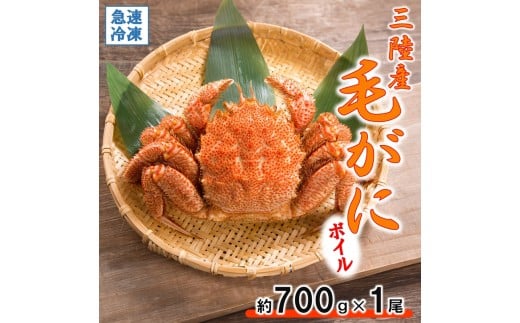 北三陸産 冷凍 ボイル 毛ガニ 約700g×1尾 かに カニ 蟹 毛蟹 かにみそ 魚介類