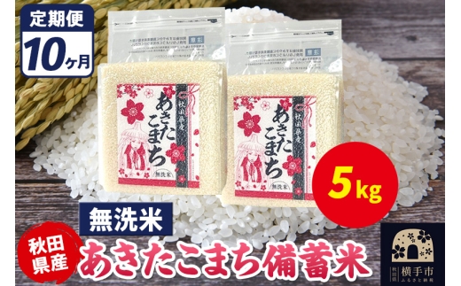 《定期便10ヶ月》あきたこまち 備蓄米 5kg（2.5kg×2袋）【無洗米】令和7年産 秋田県産 こまちライン 2298042 - 秋田県横手市