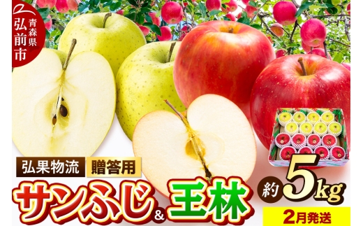 【26年2月発送】りんご 贈答用 サンふじ・王林 詰め合わせ 約5kg【レビューキャンペーン】 2160618 - 青森県弘前市