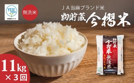 令和7年産 今摺米きたくりん 無洗米 11kg×3回コース【定期便】
