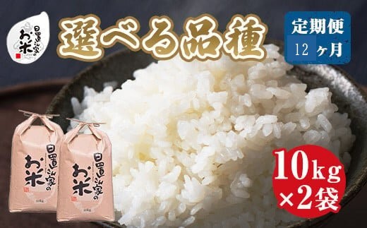 957.【品種が選べる！】日置さん家のお米　12ヶ月定期便　１０kg×２袋×12回