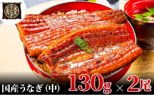 [№5695-1746]【期間限定9月30日までの特別価格！】うなぎ蒲焼 130g×2尾(260g) うなぎ ウナギ 鰻 蒲焼 蒲焼き冷凍 国産 大五 大五通商 静岡 島田市 1905163 - 静岡県島田市