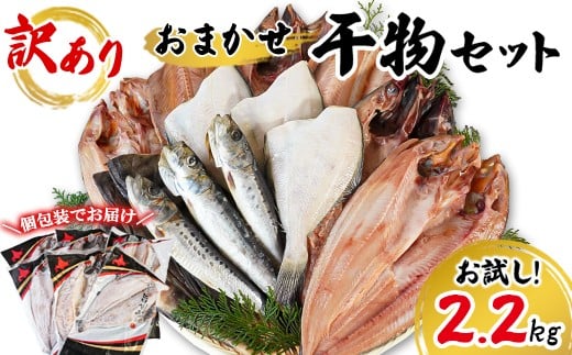 【2026年2月下旬発送】訳あり 干物 詰め合わせセット 2.2kg 真ホッケ 縞ホッケ サバ イワシ 北海道 2112607 - 北海道鹿部町