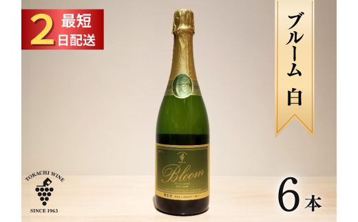 十勝ワイン ブルーム白6本 北海道スパークリング 瓶内二次発酵 スパークリングワイン 辛口 申し込みから最短2日で発送