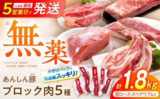 【11月発送】あんしん豚 ブロックセット 1.8kg 豚肉 ロース モモ カタ 詰合せ 国産 白川町 / 藤井ファーム [AWAF008-11] 2268450 - 岐阜県白川町