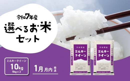 【01月月内発送】ミルキークイーン 10kg 令和7年産 茨城県産 白米 精米 茨城県 お米 米 [SF369yai]