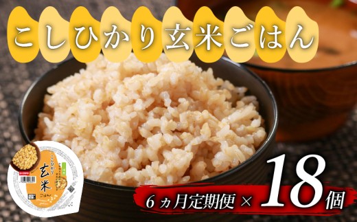 定期便 6回 こしひかり 玄米ごはんパック 160g 18個 玄米 米 ごはん ご飯 こめ パックライス パックご飯 パックごはん ご飯パック ごはんパック パック ライス 備蓄 保存 非常 防災 電子 レンジ 温めるだけ レンチン 健康 ダイエット 美容 ヘルシー レトルト インスタント おいしい 人気 おすすめ 18 18食 おくさま印 人気の玄米ご飯パック 美味しい玄米ご飯パック 大阪 松原 2306888 - 大阪府松原市
