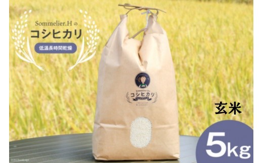【令和6年度産】減農薬 上市町湯神子産コシヒカリ（玄米）5kg　 [ソムリエH 富山県 上市町 32280232-r6-01] 　お米 コメ ご飯 ごはん 玄米ご飯 玄米ごはん こしひかり