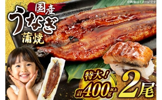 うなぎ 国産 鰻 蒲焼 特大 約200g 2尾 計400g以上 小分け 【有頭】[大黒物産 福岡県 宇美町 um40bak830011] タレ 山椒付 茶葉蒸し ウナギ 不揃い 規格外 鹿児島 宮崎 うなぎ蒲焼 鰻蒲焼き 蒲焼き かば焼き 真空パック 個包装 冷凍 unagi
