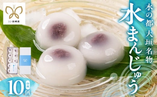 【秋の大感謝祭開催中！飛騨牛が抽選で当たる】【冷凍】大垣名物 水まんじゅう 10個入り 和菓子 饅頭 お饅頭 金蝶堂 岐阜県 大垣市 2137138 - 岐阜県大垣市