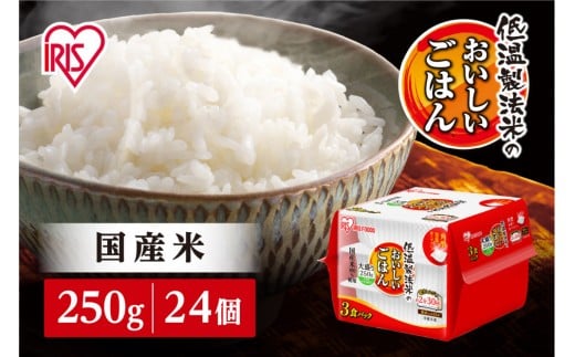 【250ｇ×24食】パックごはん 低温製法米のおいしいごはん アイリスオーヤマ アイリスフーズ  国産米100％ レトルト ご飯 ごはん パックごはん パックご飯 非常食 防災 備蓄 防災食 一人暮らし 仕送り レンチン