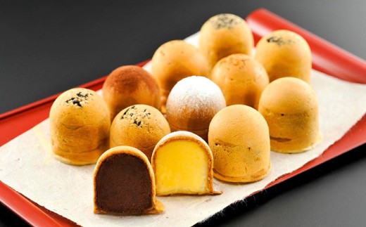 小樽名物 ぱんじゅう 12個入り ( こしあん / つぶあん / クリーム / チョコ / 生キャラメル / 抹茶 各2個 ) ×2箱 合計24個 [決済より7日程度で発送] お菓子 スイーツ 饅頭 和菓子 おやつ あんこ 冷凍 レンチン 6種 セット 詰め合わせ