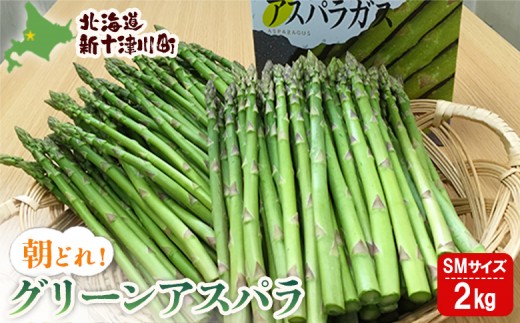 先行受付 グリーンアスパラ Sサイズ Mサイズ 2kg 【令和8年5月中旬～6月中旬発送】｜ オンライン 申請 ふるさと納税 北海道 新十津川 北海道産 アスパラ あすぱら アスパラガス グリーンアスパラガス　S M 朝どれ 朝採り 朝採れ 野菜 やさい 新鮮 新十津川町【1201602】 1071380 - 北海道新十津川町