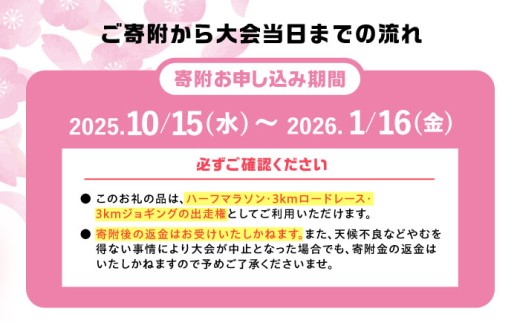 第23回恵那峡ハーフマラソン大会出走権（1組分）