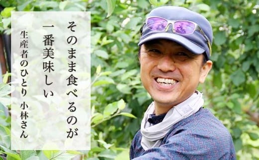 家業の農業を継ぐ前は調理師をしていた小林さんが、「そのまま食べるのが１番美味しい」と太鼓判を押すりんご。