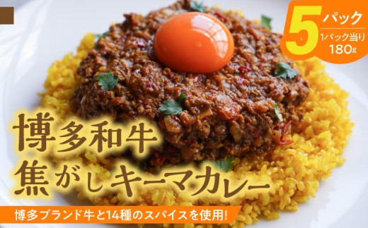 博多和牛焦がしキーマカレー_博多和牛 焦がし キーマカレー 180g × 5パック やよい豚 合い挽き たまねぎ ロースト スパイスソムリエ 厳選調合 カレー スパイスカレー 時短 簡単 冷凍 お取り寄せ 福岡県 久留米市 送料無料_Ca023 340073 - 福岡県久留米市