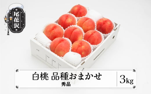 もも 白桃 秀品 品種おまかせ 3kg  化粧箱入 フルーツ 果物 2025年産 令和7年産 山形県産 ns-mohtx3-a