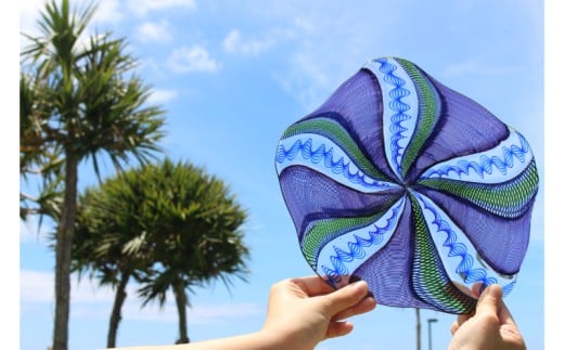 【1点もの】ケーンワークレースガラス大皿（Autumn） ☆ 限定 うつわ 琉球ガラス 沖縄 okinawa canelaceglass Venetian Cane L インテリア 秋