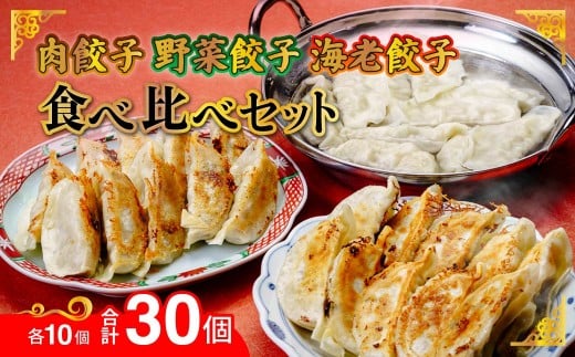 肉餃子・野菜餃子・海老餃子 人気3種 食べ比べセット 30個(各10個) 冷凍 | 餃子 肉 ギョウザ  冷凍食品 お取り寄せ 点心 おかず おつまみ 惣菜 詰め合わせ 簡単調理 セット 中華料理 ヘルシー 野菜 群馬県 前橋市 2312438 - 群馬県前橋市