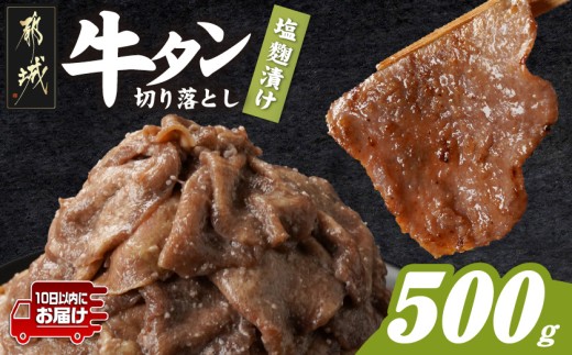 牛タン切り落とし 塩麹タレ漬け500g≪みやこんじょ特急便≫_LF-3323-Q_(都城市) 牛たん