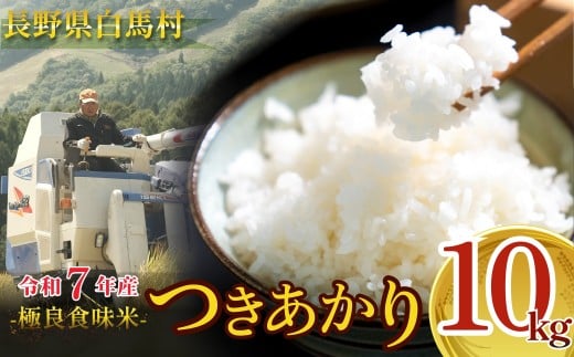 白馬産つきあかり 精米 10kg /長野県白馬村  新米  白米  お米 コメ  北アルプス  清流米  大粒  つややか  甘み  粘り  バランス  冷めても美味しい  お弁当向き  農家直送  新鮮精米【B0050652-B】