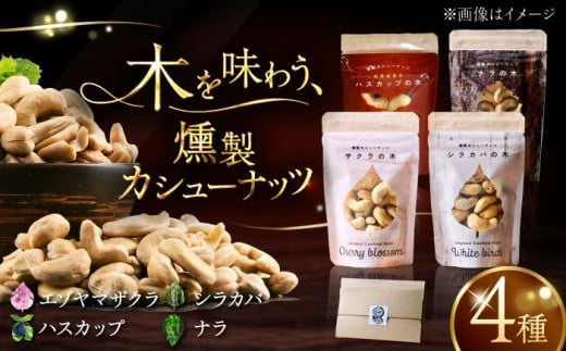 燻製カシューナッツ4種セット 各40g《厚真町》【燻製工房Thmey】 スモーク ナッツ カシュナッツ 無塩 おつまみ おやつ 食べ比べ 北海道 [AXBX001]