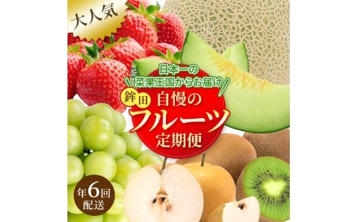 [フルーツ年6回定期便]もぎたて市場から2ヶ月に1回発送/いちご メロン ぶどう 梨 キウイ 果物 くだもの 鉾田市 茨城県 送料無料 産地直送 ギフト 詰め合わせ 贈答 セット 採れたて 季節 旬