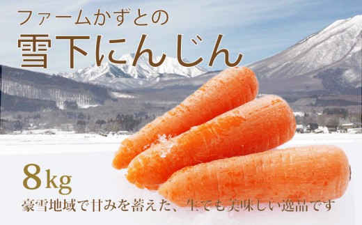 ファームかずとの「雪下にんじん（8kg）」豪雪地域で甘みを蓄えた逸品 カロテンたっぷり、生でも食べられます。出荷期間限定品：お届けは令和8年（2026年）1月半ばから【長野県信濃町ふるさと納税】　 581435 - 長野県信濃町