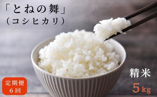 【6ヶ月定期便】《 令和7年産 》米 コシヒカリ 「 とねの舞 」 精米 5kg ／ 米 こめ コメ お米 おこめ コシヒカリ こしひかり とねの舞 新米 白米 ごはん 令和7年産 5kg 定期便 茨城県 利根町 送料無料