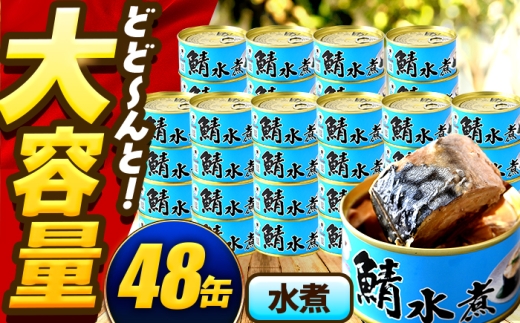 【年内配送】鯖味付缶詰【水煮】 48缶 (180g×48缶) / サバ缶 鯖缶 さば缶 鯖 サバ さば 缶詰 小浜市 / 福井缶詰 [BFAB063] 2307325 - 福井県小浜市