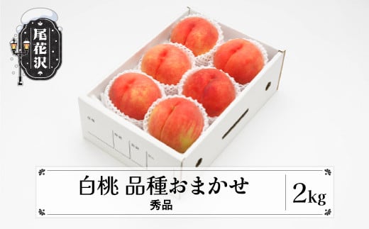 もも 白桃 秀品 品種おまかせ 2kg  化粧箱入 フルーツ 果物 2025年産 令和7年産 山形県産 ns-mohtx2-a