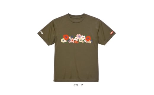 JTTA公認　卓球ユニフォーム＜男女兼用(ドライ):140サイズ＞フラワー2　オリーブ【1671245】